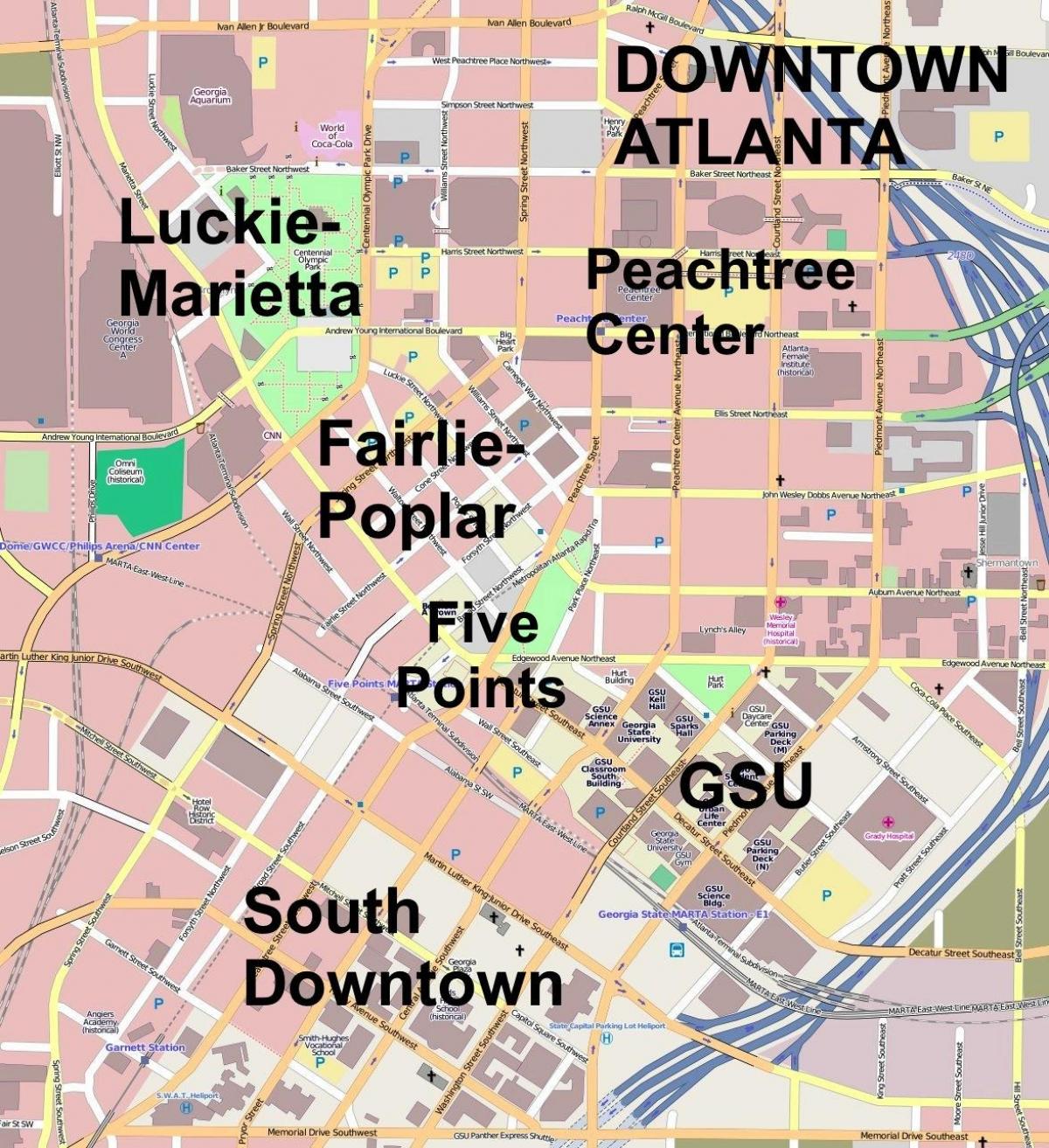 karta grada Atlanta