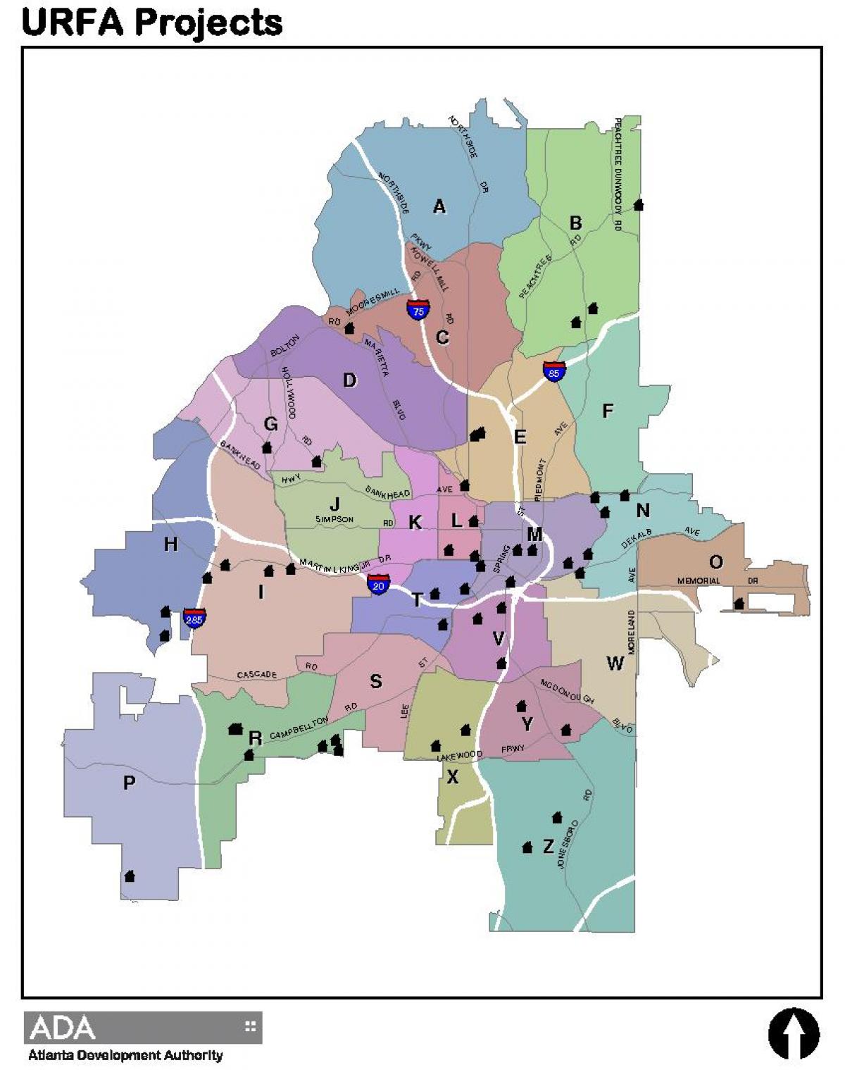 karta zone Atlanta na karti
