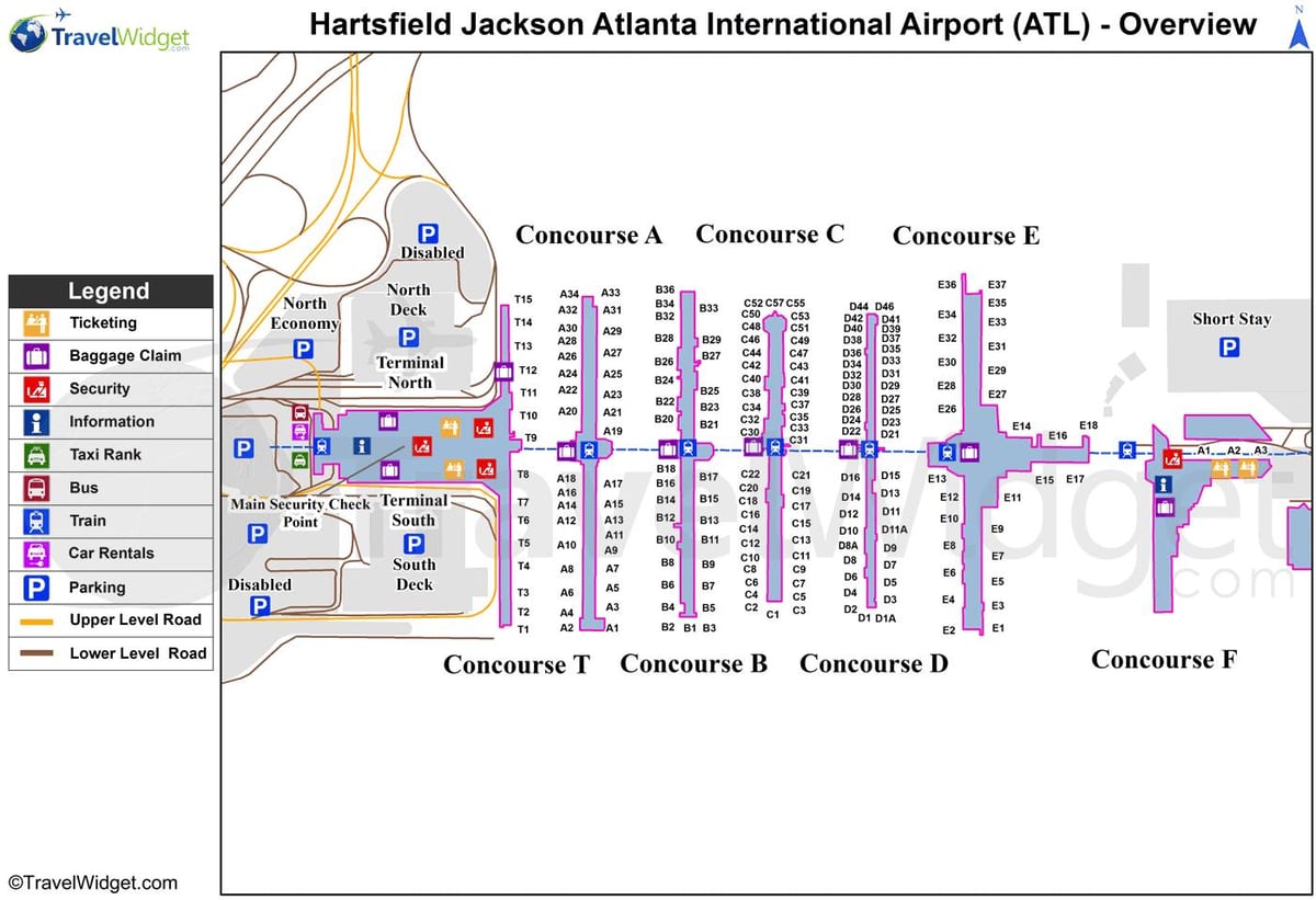 kartica je Međunarodna zračna luka Hartsfield-Jackson Atlanta