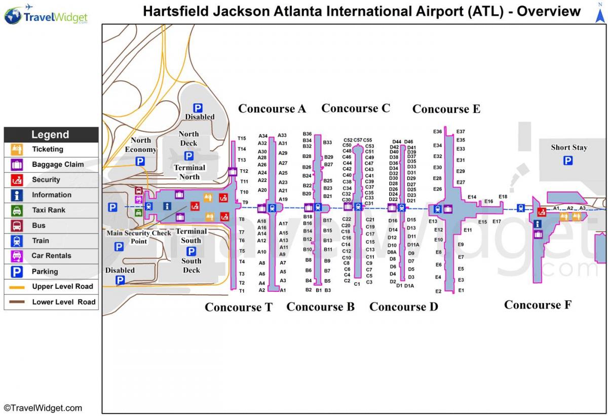 karta zračna luka Hartsfield-Jackson