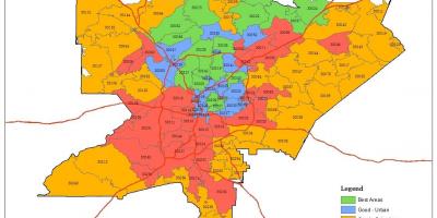 Području Atlanta ZIP kod na karti